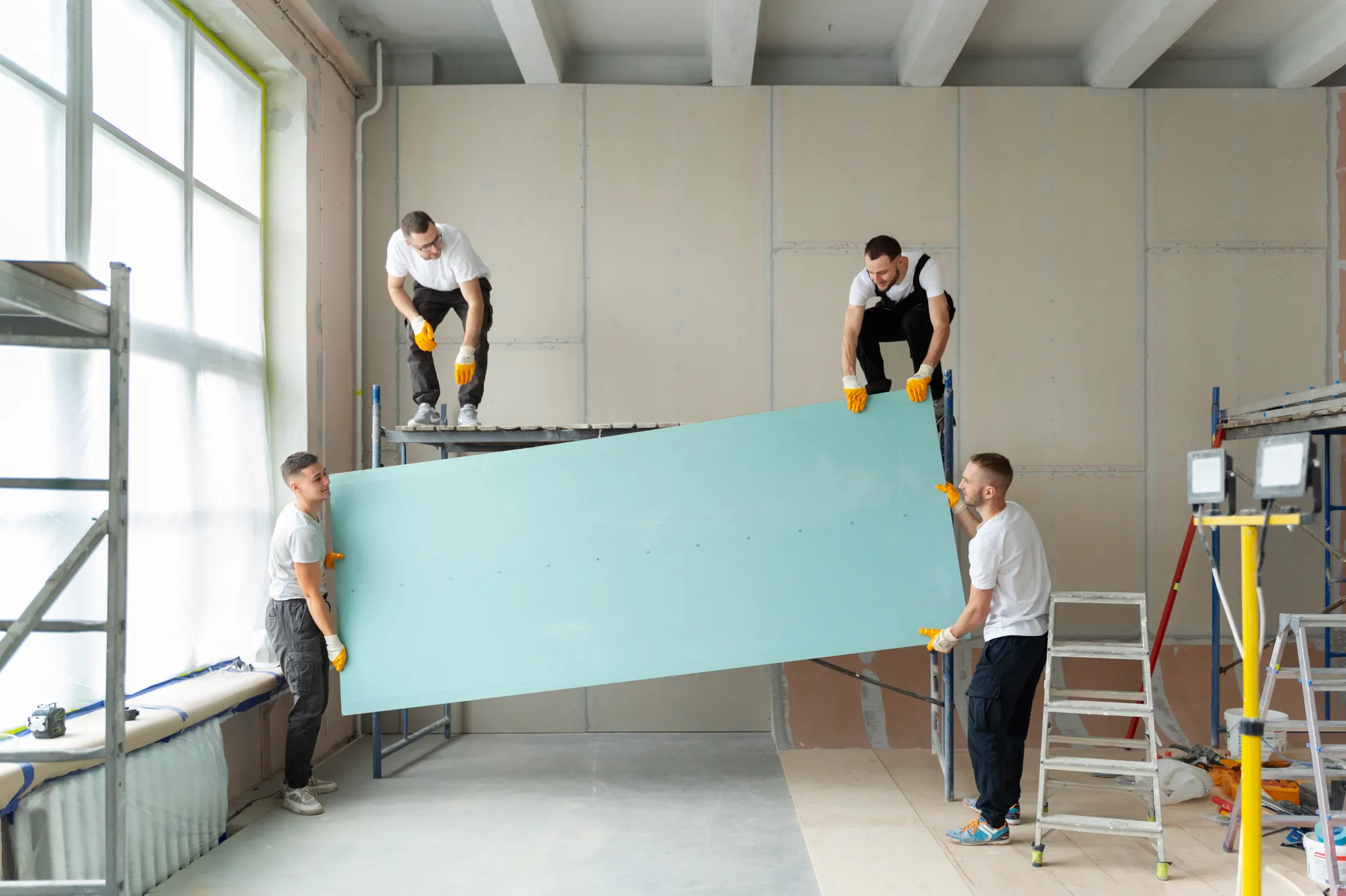 Group Of Decorators Working In An Office